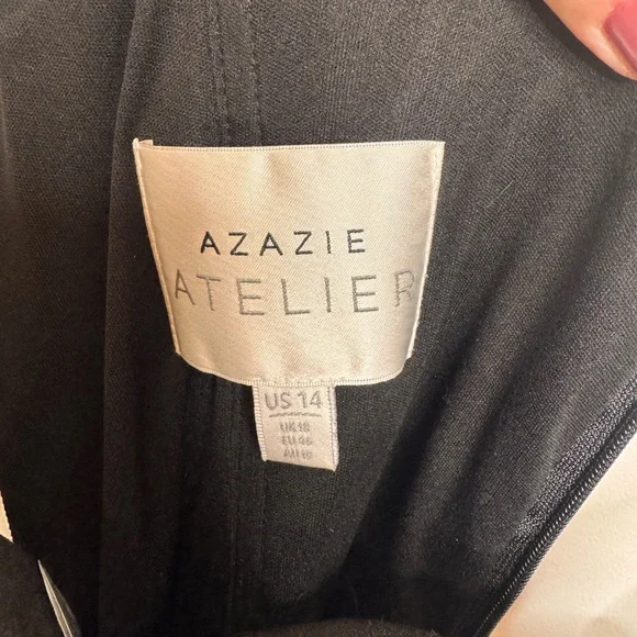 Azazie Atelier Nia Black And Multi Floral Midi Dress - Picture 8 of 10